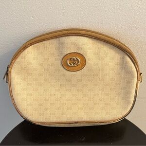 Gucci Beige and Tan Cosmetic Case